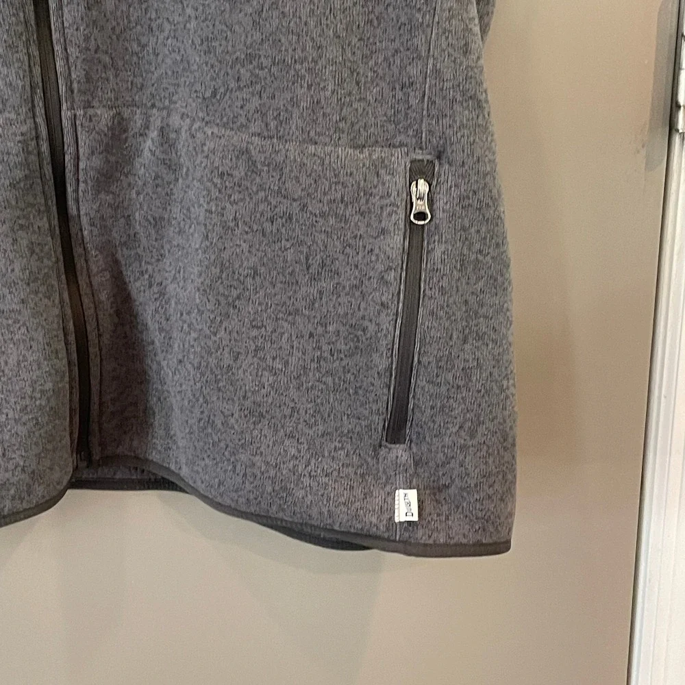 Duluth Trading Co Mens 3XL Gray Sweater Fleece Vest Sherpa Lined Full Zip Relax